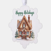 Real Estate Business Kerstmis gepersonaliseerd Ornament Kaart (Links)