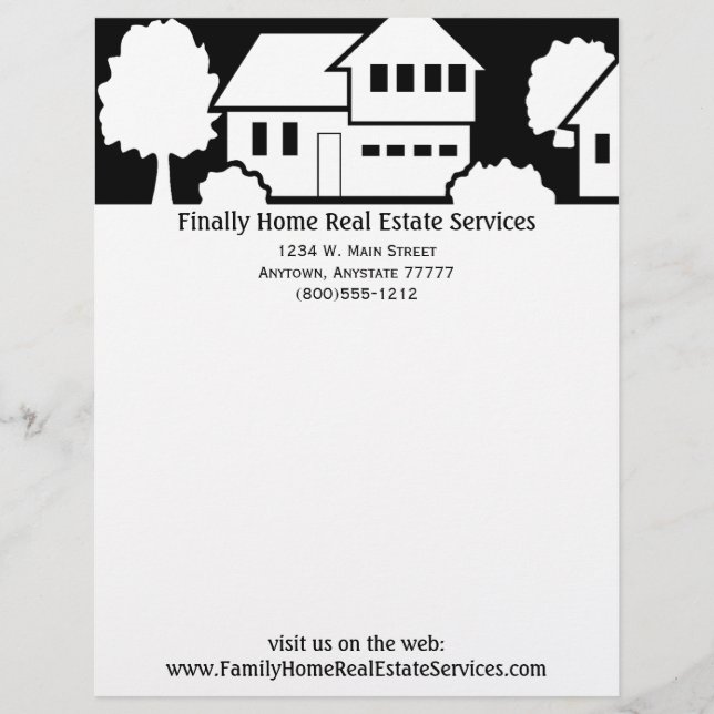 Real Estate Business Letterhead Persoonlijk Briefhoofd (Voorkant)