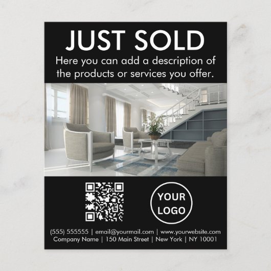 Real Estate Business Promotiefoto QR Code Flyer (Voorkant)