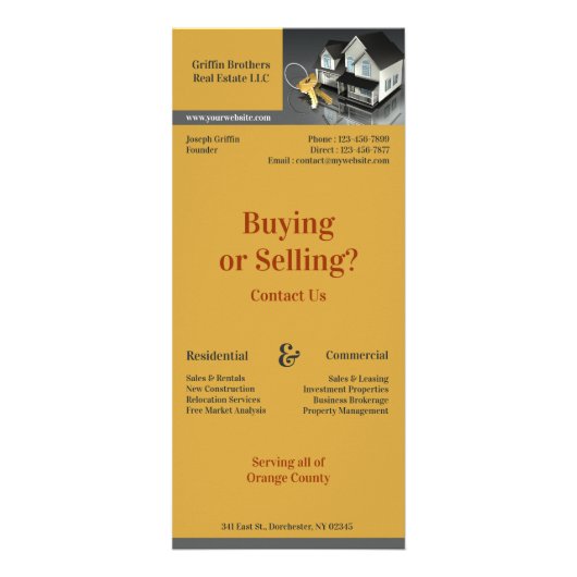 Real Estate Business Rack Kaart (Voorkant)