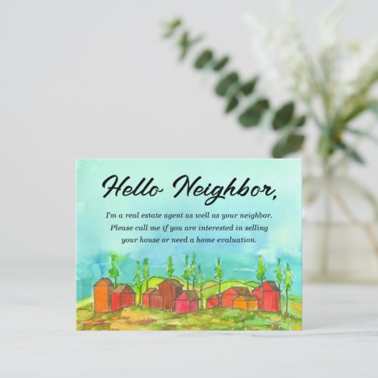 Real Estate buurmarketing Verkoop uw huis Briefkaart (Staand voorkant)