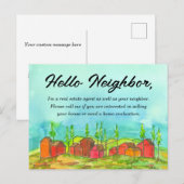 Real Estate buurmarketing Verkoop uw huis Briefkaart (Voorkant / Achterkant)