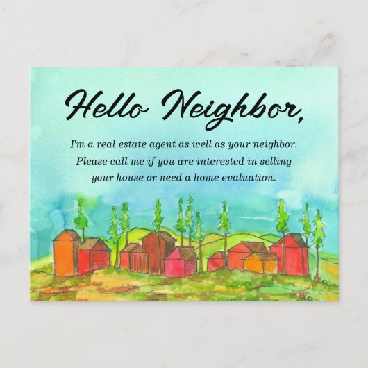 Real Estate buurmarketing Verkoop uw huis Briefkaart (Voorkant)