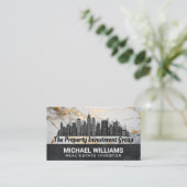 Real Estate City Skyline | Marmer Visitekaartje (Staand voorkant)