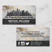 Real Estate City Skyline | Marmer Visitekaartje (Voorkant / Achterkant)