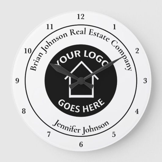 Real Estate Company Add Your Logo Custom Office Grote Klok (Voorkant)