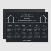 Real Estate Company Black 2022 Calendar Magnet (Voorkant / Achterkant)