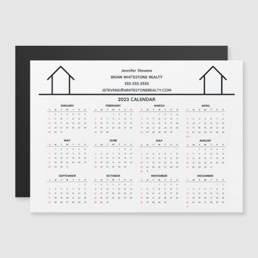 Real Estate Company Custom 2023 Calendar Magnet (Voorkant / Achterkant)