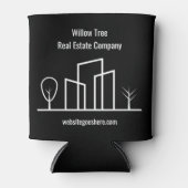 Real Estate Company Custom Black White Marketing Blikjeskoeler (Voorkant)