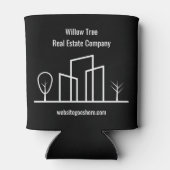 Real Estate Company Custom Black White Marketing Blikjeskoeler (Achterkant)