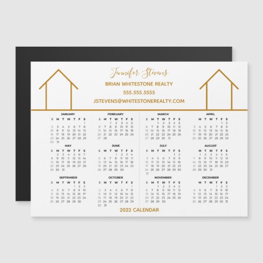 Real Estate Company Custom Gold 2022 Calendar (Voorkant / Achterkant)