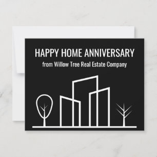 Real Estate Company Custom Happy Home Jubileum Kaart