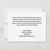 Real Estate Company Custom Happy Home Jubileum Kaart (Achterkant)