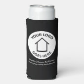 Real Estate Company Custom Logo Black White Realty Seltzer Blikjeskoeler (Seltzer Voorkant)