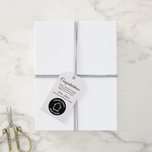 Real Estate Company Custom Logo Housewarming Cadeaulabel (Met Touw)