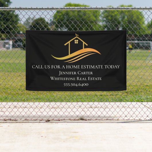 Real Estate Company Custom Logo Moderne Marketing Spandoek (Insitu)