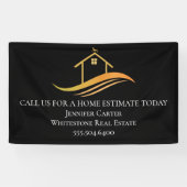 Real Estate Company Custom Logo Moderne Marketing Spandoek (Horizontaal)
