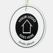 Real Estate Company Custom Logo Realtor Kerstmis Keramisch Ornament (Links)