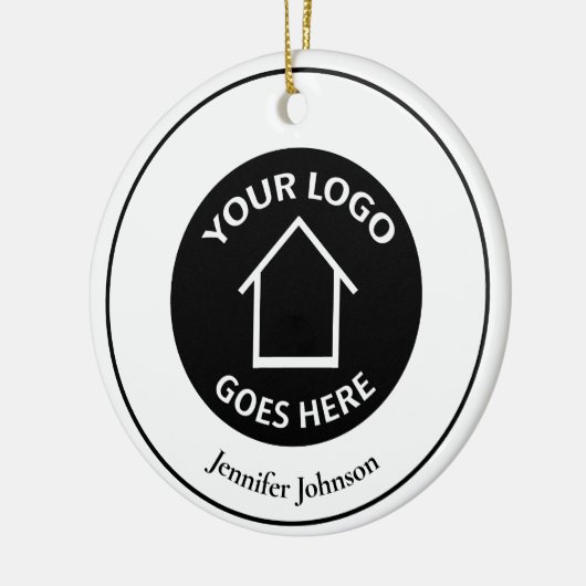 Real Estate Company Custom Logo Realtor Kerstmis Keramisch Ornament (Links)