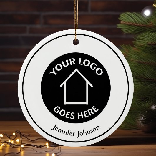 Real Estate Company Custom Logo Realtor Kerstmis Keramisch Ornament