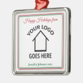 Real Estate Company Custom Logo Realtor Kerstmis Metalen Ornament (Links)