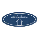 Real Estate Company Custom Navy Blue Realtor Naambadge (Voorkant)