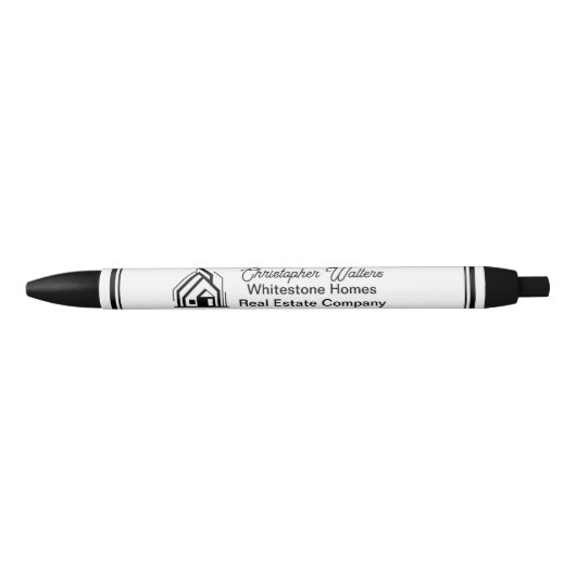 Real Estate Company Customized Logo Realtor Zwarte Inkt Pen (Voorkant)