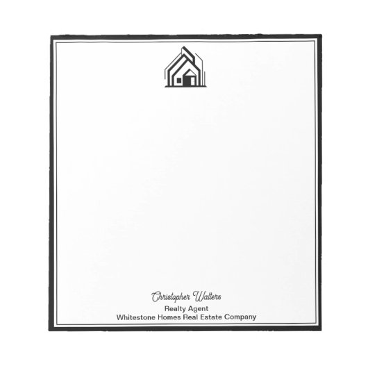 Real Estate Company Customized Realtor Logo Notitieblok (Voorkant)