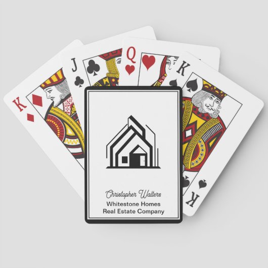 Real Estate Company Customized Realtor Logo Pokerkaarten (Achterkant)