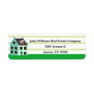 Real Estate Company Cute House Return Address Etiket