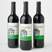 Real Estate Company Cute New Home Houwarming Wijn Etiket (Flessen)