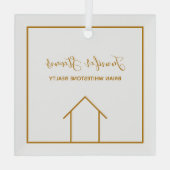Real Estate Company Elegant Custom Gold Kerstmis Glas Ornament (Achterkant)
