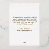 Real Estate Company Elegant Custom KerstGold Folie Feestdagenkaart (Achterkant)