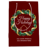 Real Estate Company Elegant Custom Red Kerstmis Medium Cadeauzakje (Voorkant)