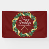 Real Estate Company Elegant Custom Red Kerstmis Spandoek (Horizontaal)