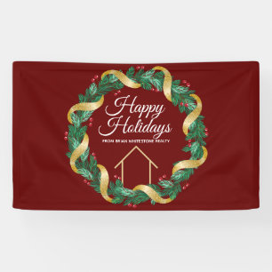 Real Estate Company Elegant Custom Red Kerstmis Spandoek