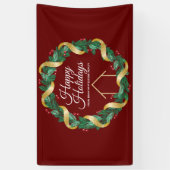 Real Estate Company Elegant Custom Red Kerstmis Spandoek (Verticaal)