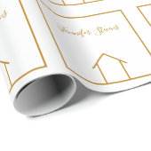 Real Estate Company Elegant Gold White Realtor Cadeaupapier (Rol Hoek)