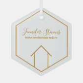Real Estate Company Elegant Personalized Realtor Glas Ornament (Voorkant)