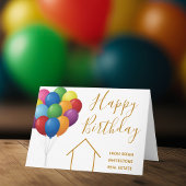 Real Estate Company Happy Birthday Balloons Custom Kaart