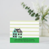 Real Estate Company House Modern Green Striped Briefkaart (Staand voorkant)