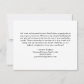 Real Estate Company Housewarming Gefeliciteerd Kaart (Achterkant)