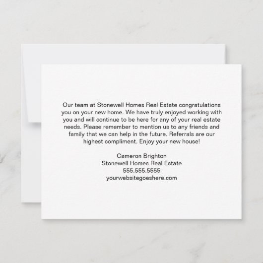 Real Estate Company Housewarming Gefeliciteerd Kaart (Achterkant)