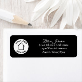 Real Estate Company Logo Black Return Address Etiket