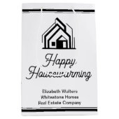 Real Estate Company Logo Custom Housewarming Medium Cadeauzakje (Voorkant)