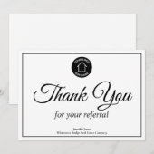 Real Estate Company Logo Custom Realtor Flat Bedankkaart (Voorkant / Achterkant)