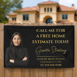Real Estate Company Marketing Black and Gold Spandoek
