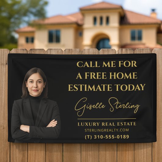 Real Estate Company Marketing Black and Gold Spandoek