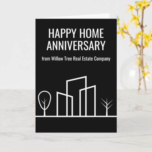 Real Estate Company Marketing Custom Chic Realtor Kaart (Gele Bloem)