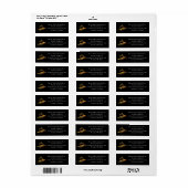 Real Estate Company Modern Black Return Address Etiket (Full Sheet)